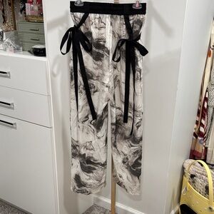 Black and White Marble Print Pants